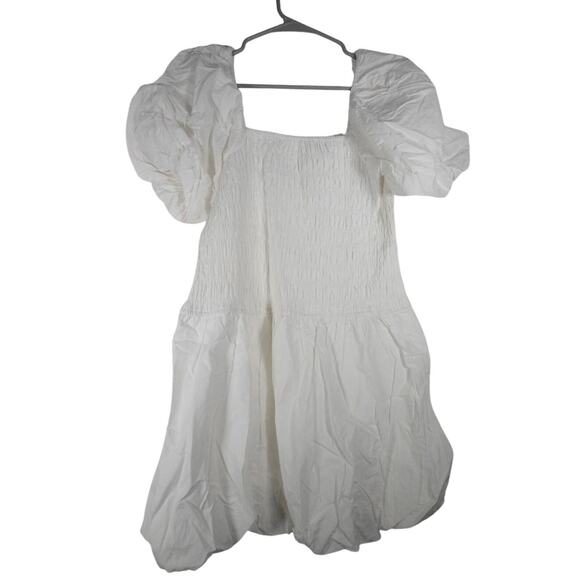 New Tuckernuck Hyacinth House White Smocked Puff Sleeve Catarina Dress M 1741-20 - Picture 6 of 14